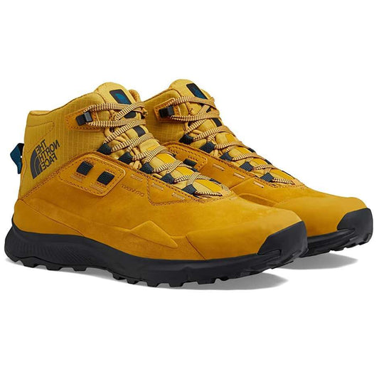 Men’s mid-cut waterproof hiking boots featuring a leather and synthetic upper, lace-up closure, reinforced toe cap, padded collar, cushioned EVA midsole, and a durable rubber outsole with aggressive lugs for hiking and rugged outdoor terrain