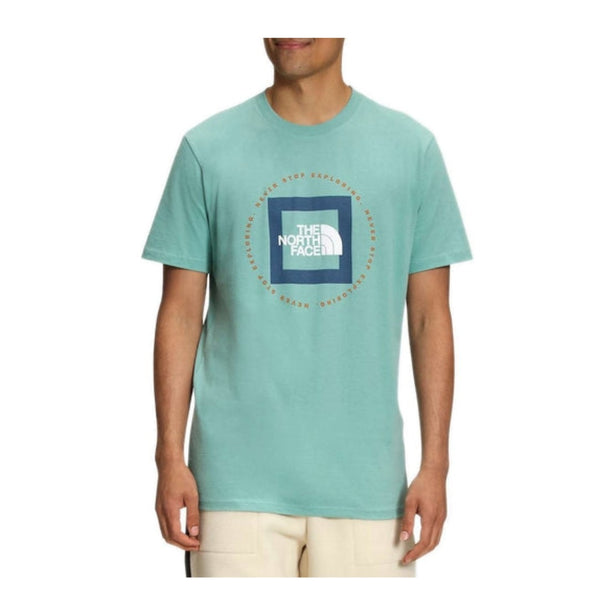 The North Face Men’s GEO NSE T-Shirt with short sleeves, soft cotton fabric, and bold geometric NSE graphic for casual everyday wear.