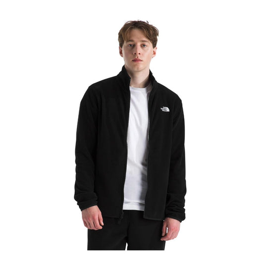 Men’s full-zip fleece jacket featuring soft recycled polyester fleece, a stand-up collar, zippered hand pockets, elastic-bound cuffs, and a lightweight design for hiking, travel, and everyday cool-weather wear