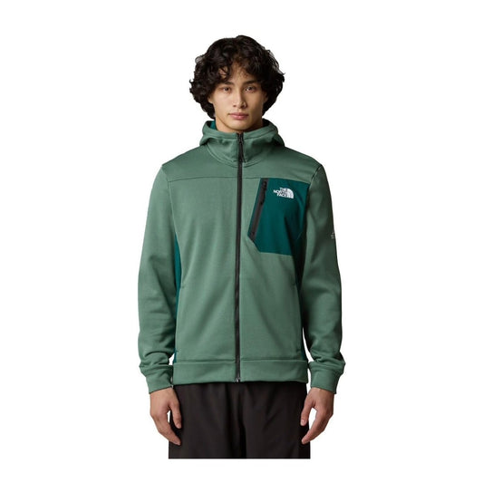 Men’s full-zip fleece hoodie with soft polyester fabric, chest zip pocket, and athletic fit designed for training and everyday warmth.