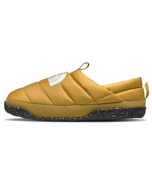 Men's insulated slip-on mule featuring a recycled ripstop polyester upper, synthetic insulation, soft fleece lining, cushioned EVA footbed, reinforced toe, and durable rubber outsole for indoor comfort and casual outdoor wear