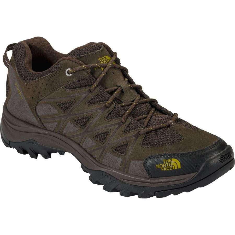 Men’s hiking shoe featuring a breathable mesh and synthetic upper, lace-up closure, reinforced toe cap, cushioned EVA midsole, padded collar, and rugged rubber outsole with multi-directional trail lugs for outdoor adventures