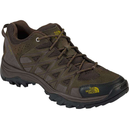 Men’s hiking shoe featuring a breathable mesh and synthetic upper, lace-up closure, reinforced toe cap, cushioned EVA midsole, padded collar, and rugged rubber outsole with multi-directional trail lugs for outdoor adventures
