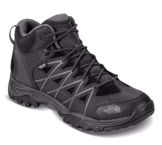 Men’s waterproof winter boots featuring a leather and synthetic upper, lace-up closure, synthetic insulation, padded collar, cushioned EVA midsole, reinforced toe and heel, and a durable rubber outsole for snowy trails and cold-weather outdoor activities