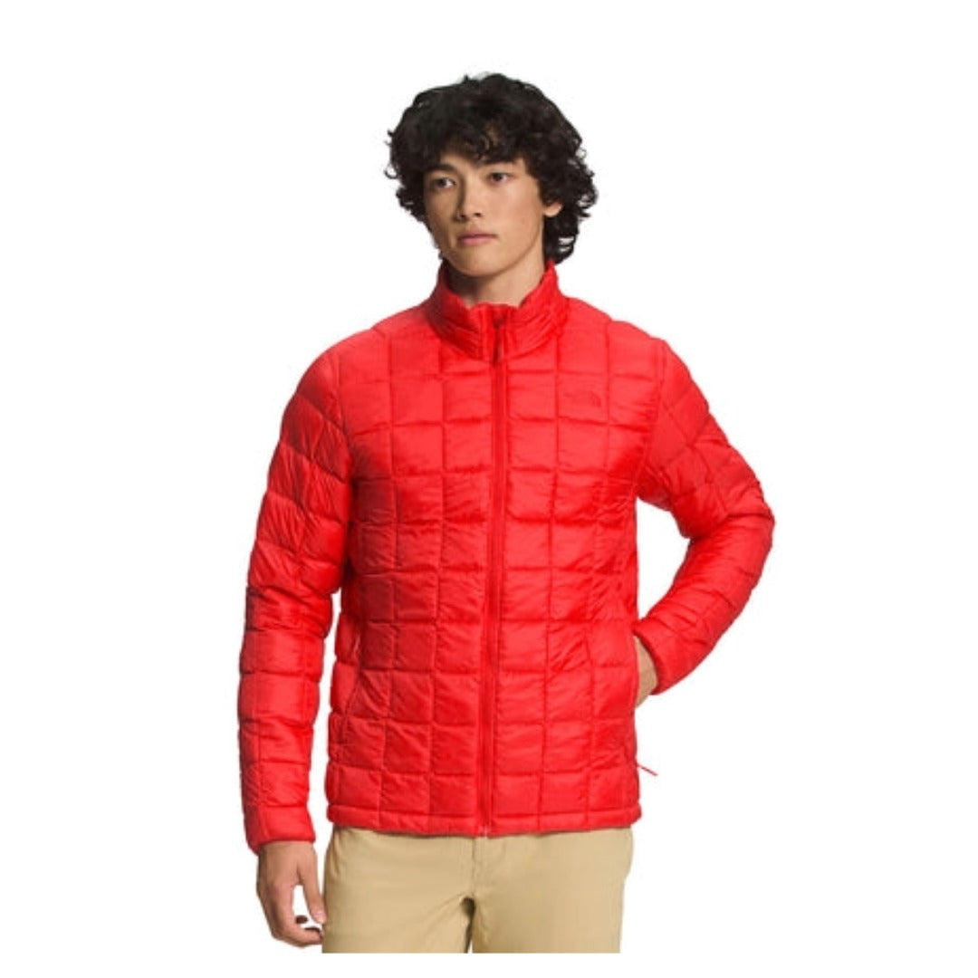 The North Face Men’s ThermoBall Eco Jacket featuring lightweight insulated design, full-zip front, and streamlined fit for versatile cold-weather wear.