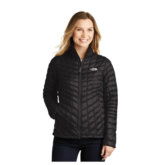 The North Face Women’s Stretch ThermoBall Full Zip Jacket with lightweight insulation, hooded design, and packable warmth for cold-weather wear.
