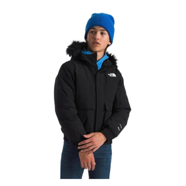The North Face Teen McMurdo Hooded Jacket insulated winter parka with hood, waterproof shell, and down fill for cold-weather protection.