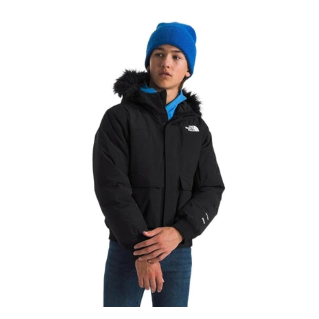 The North Face Teen McMurdo Hooded Jacket insulated winter parka with hood, waterproof shell, and down fill for cold-weather protection.