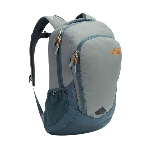 The North Face Vault Backpack featuring durable fabric, padded laptop sleeve, front organizer pocket, and ergonomic shoulder straps for everyday use.