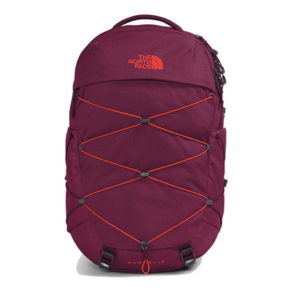 The North Face Women’s Borealis Backpack with bungee cord system, padded straps, multiple compartments, and water bottle pockets.