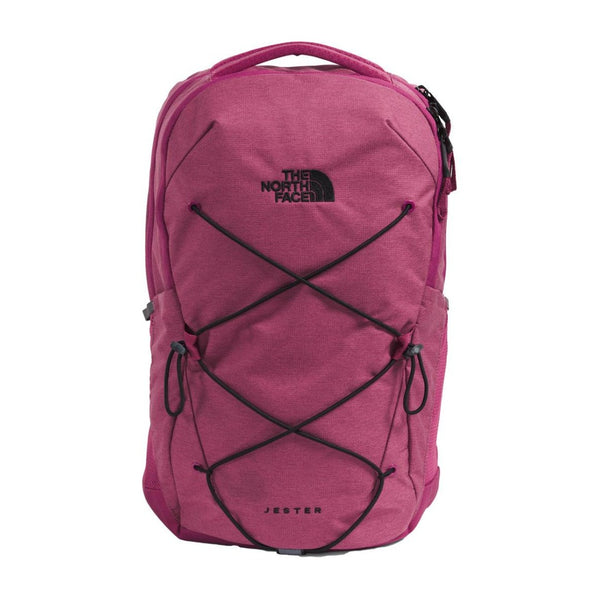 Women’s North Face Jester backpack featuring ergonomic straps, front bungee system, and multiple compartments for organized everyday use.