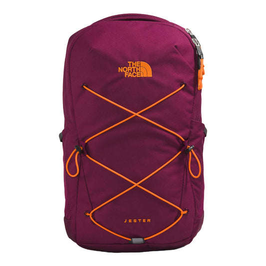 The North Face Women’s Jester Backpack with padded shoulder straps, laptop compartment, and front bungee storage system.