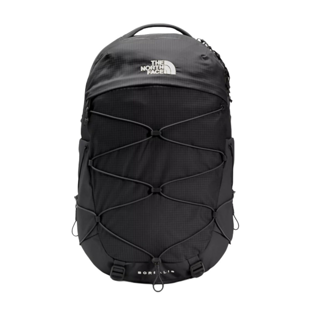 The North Face Women’s Borealis Backpack with FlexVent suspension, external bungee storage system, and padded laptop compartment.