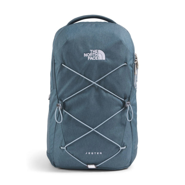 The North Face Women’s Jester Backpack with padded laptop sleeve, front bungee storage system, and ergonomic shoulder straps.