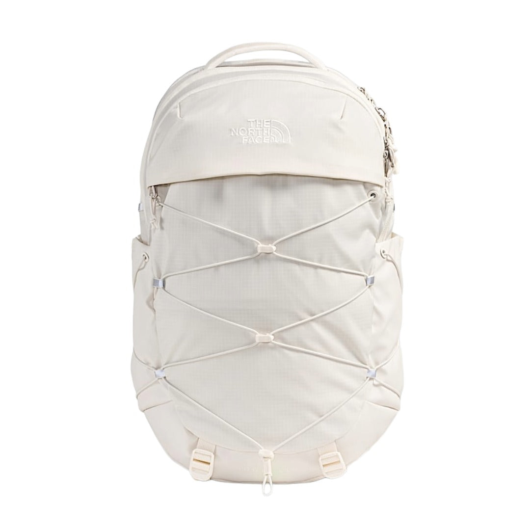 Women’s North Face Borealis backpack with ergonomic straps, multiple compartments, and front bungee system, designed for daily use and comfort.