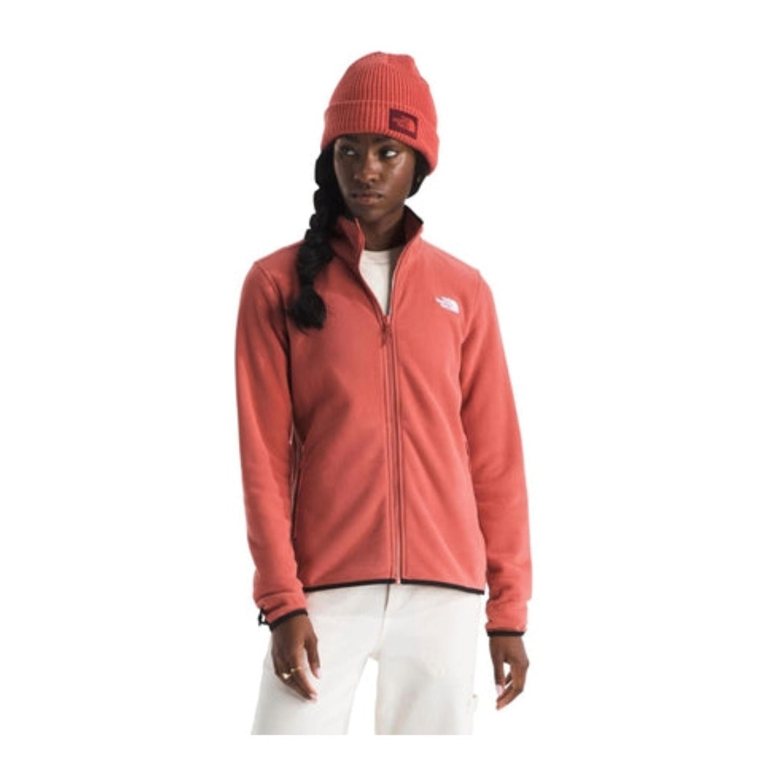 The North Face Women’s Glacier Fleece Jacket lightweight full-zip fleece with zip pockets and soft recycled fabric for everyday layering.