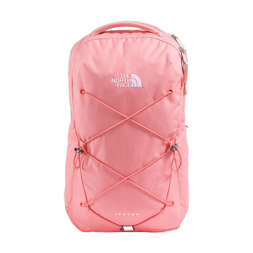 The North Face Women’s Jester Everyday Laptop Backpack with padded straps, laptop sleeve, front bungee cords, and ergonomic design for daily use.
