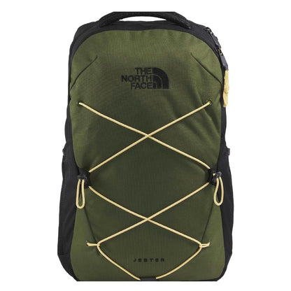 The North Face Jester Everyday Laptop Backpack with padded laptop compartment, front bungee cord, and ergonomic shoulder straps for daily use.