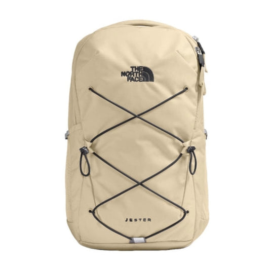 Women’s North Face Jester backpack featuring ergonomic straps, front bungee system, and multiple compartments for organized everyday use.

