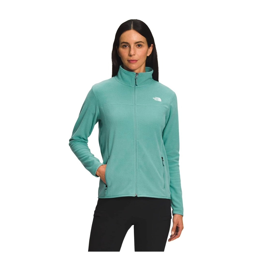 The North Face Women’s TKA Glacier Full-Zip Jacket in lightweight fleece with full-zip front, zip hand pockets, and classic layering design.