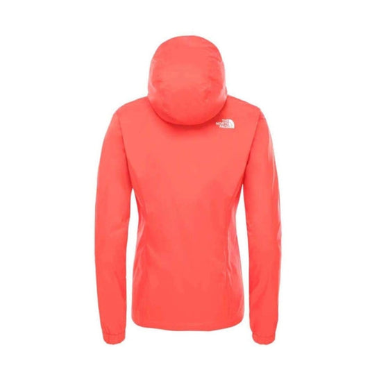The North Face Women’s Resolve 2 Jacket with waterproof shell, adjustable hood, and zippered pockets for rain protection.