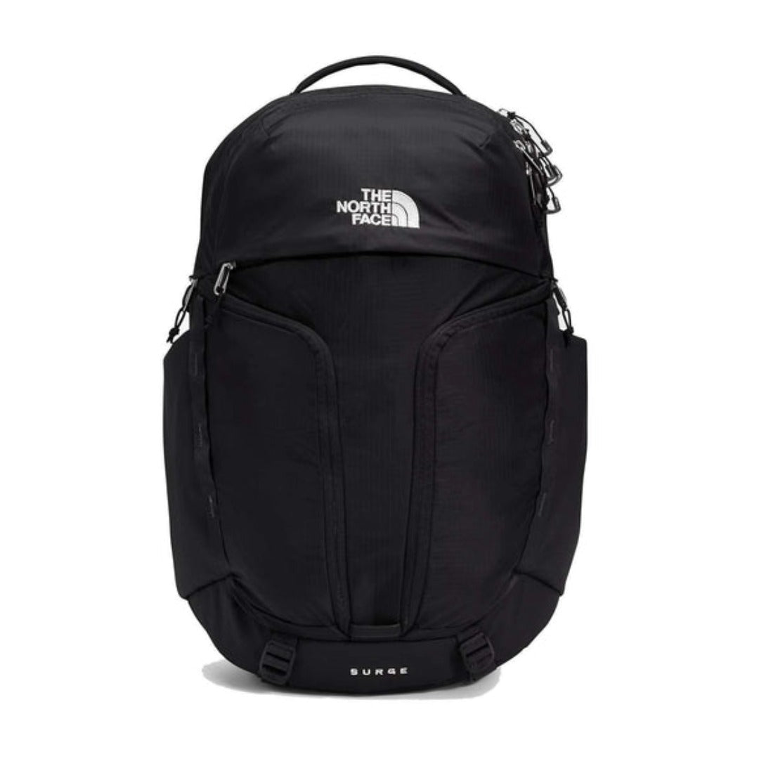 The North Face Women’s Surge Backpack with women-specific fit, padded laptop sleeve, and multiple organized compartments for everyday use.
