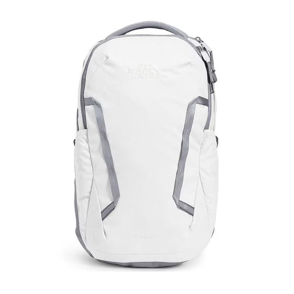 The North Face Women’s Vault Backpack with padded shoulder straps, laptop sleeve compartment, front organizer pocket, and side water-bottle pockets.