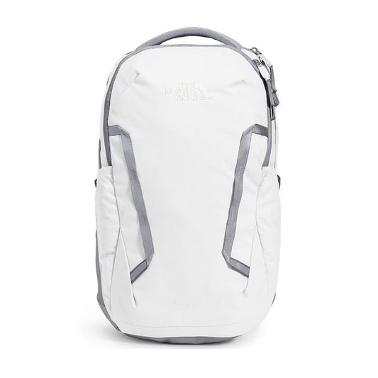 The North Face Women’s Vault Backpack with padded shoulder straps, laptop sleeve compartment, front organizer pocket, and side water-bottle pockets.