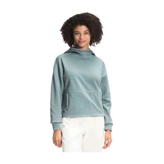 The North Face Women’s Canyonlands Pullover Crop featuring cropped fleece design, quarter-zip front, stand collar, and soft stretch fabric for lightweight warmth.