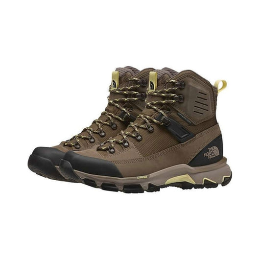Women’s waterproof winter boots featuring a synthetic and textile upper with a breathable FUTURELIGHT™ membrane, insulated interior, lace-up closure, padded collar, cushioned midsole, and durable rubber outsole for cold-weather outdoor activities