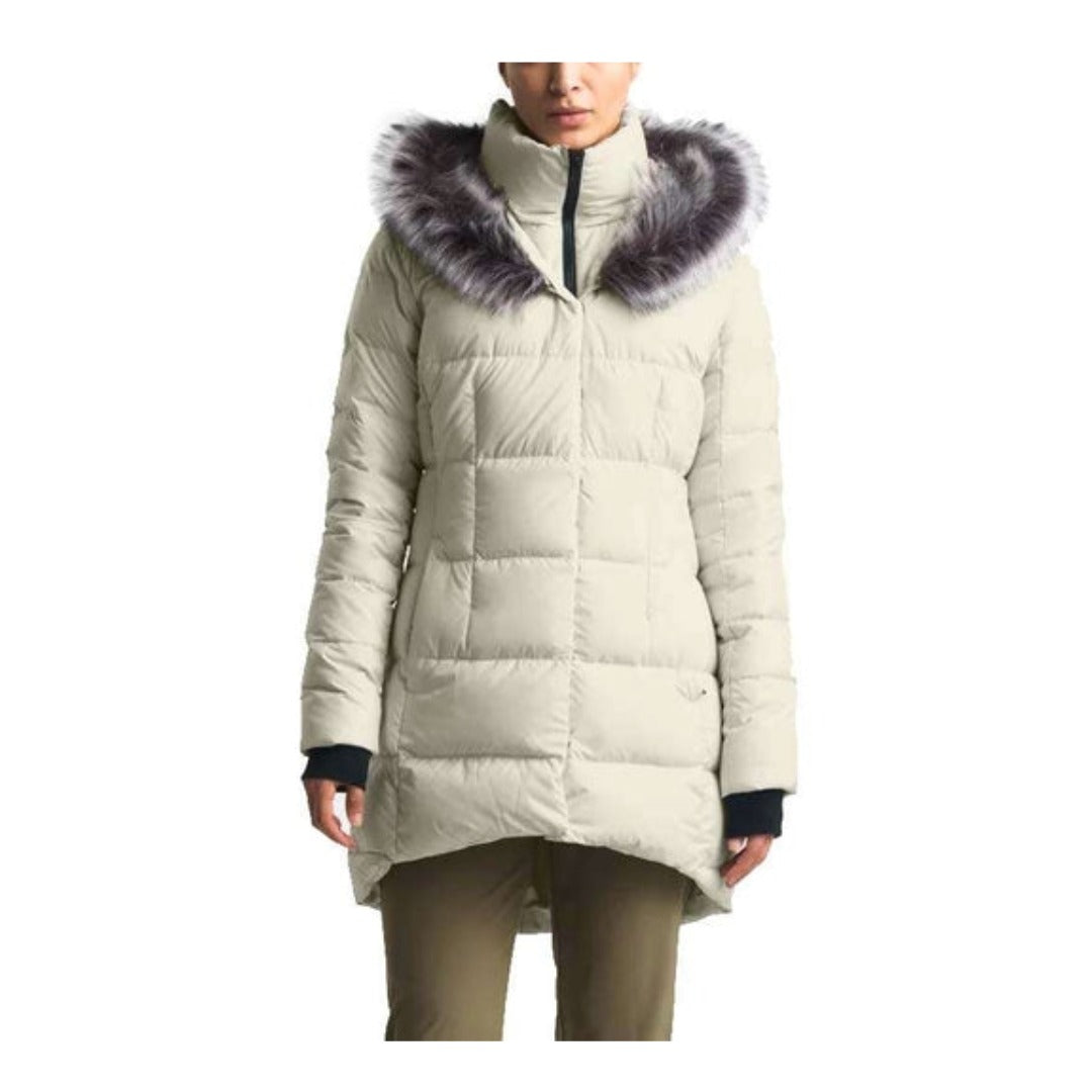 The North Face Women’s Dealio Down Parka long insulated winter coat with hood, faux-fur trim, and quilted design for cold-weather protection.