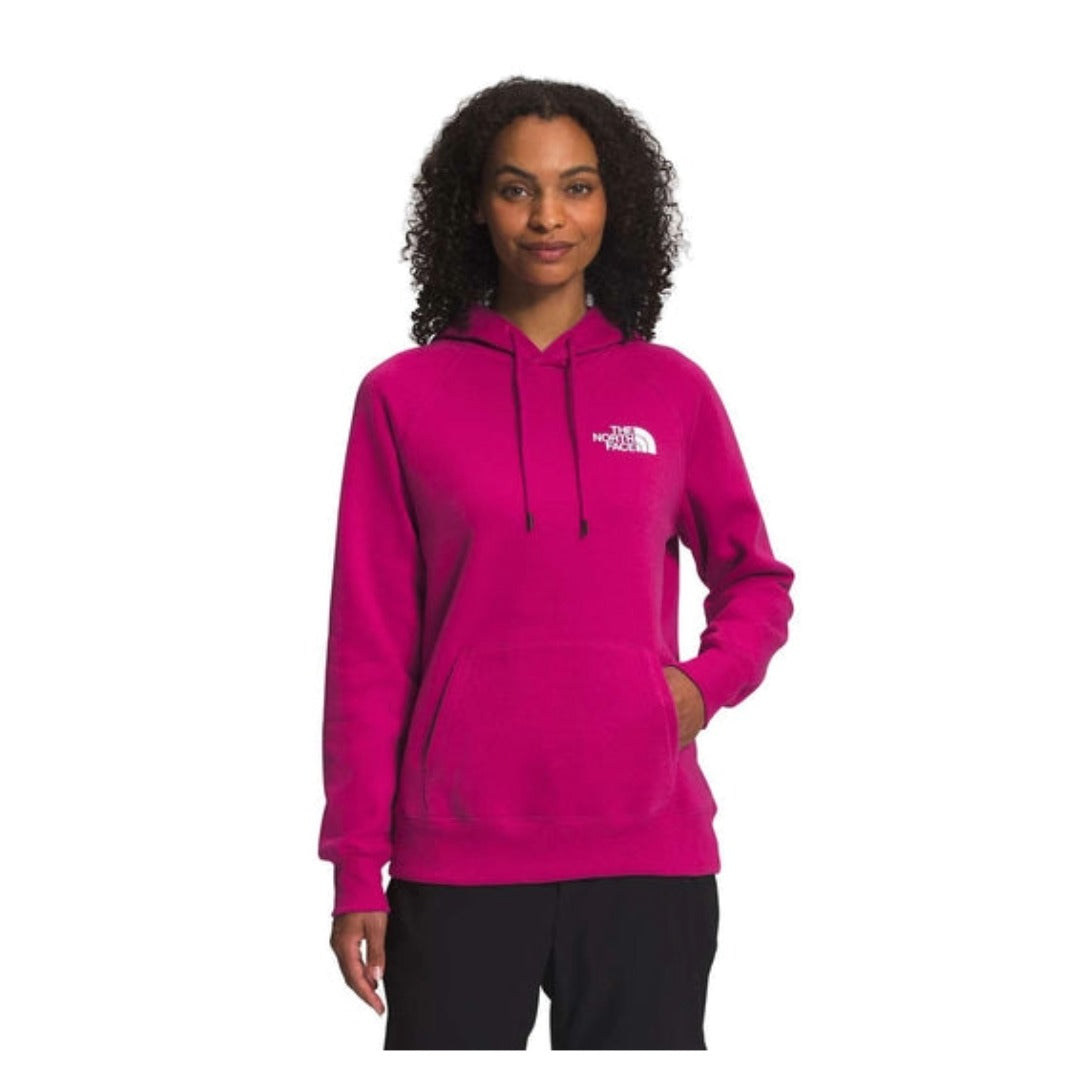 The North Face Women’s Geo NSE Hoodie featuring geometric logo graphic, adjustable drawstring hood, kangaroo pocket, and ribbed cuffs for casual comfort.