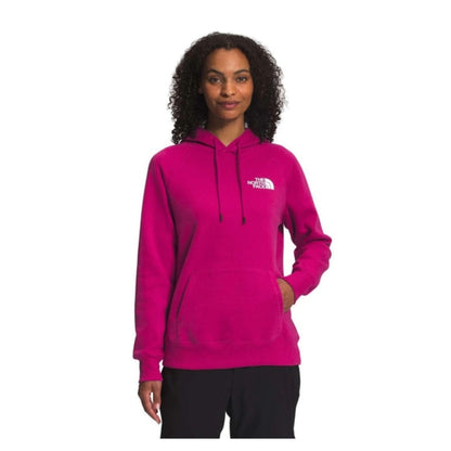 The North Face Women’s Geo NSE Hoodie featuring geometric logo graphic, adjustable drawstring hood, kangaroo pocket, and ribbed cuffs for casual comfort.