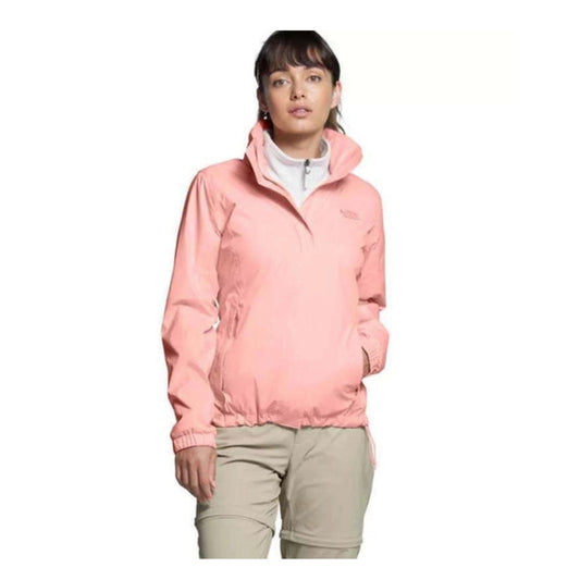 The North Face Women’s Resolve 2 Jacket with waterproof shell, adjustable hood, and zippered pockets for rain protection.