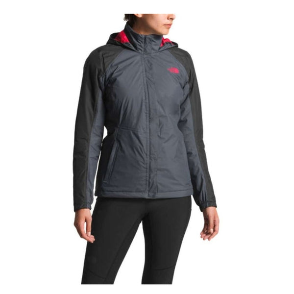 The North Face Women’s Resolve Insulated Jacket waterproof hooded jacket with zip front, insulated lining, and adjustable hood for cold, wet weather.