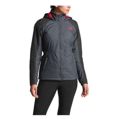 The North Face Women’s Resolve Insulated Jacket waterproof hooded jacket with zip front, insulated lining, and adjustable hood for cold, wet weather.