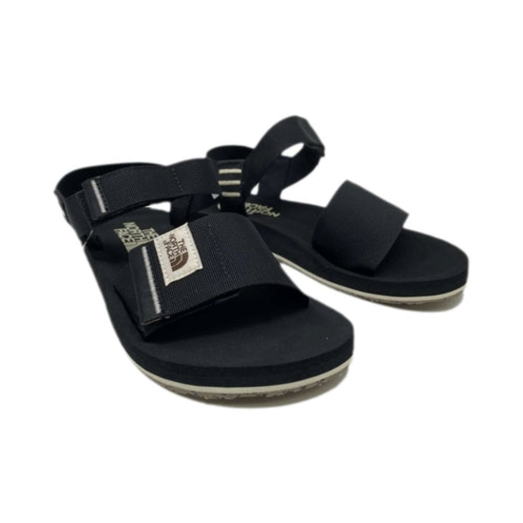 Women's outdoor sandal featuring adjustable recycled polyester webbing straps, an open-toe design, cushioned EVA footbed, contoured insole, and durable rubber outsole for walking, travel, and everyday warm-weather wear