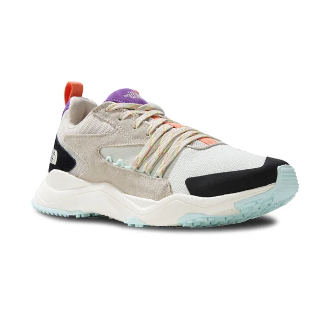 Women’s lace-up outdoor shoes featuring a suede and textile upper, cushioned EVA midsole, padded collar, reinforced toe, and durable rubber outsole for everyday wear, walking, and light hiking