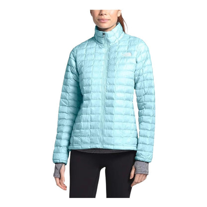 The North Face Women’s Thermoball ECO Jacket lightweight quilted insulated jacket with full-zip front and slim fit design.