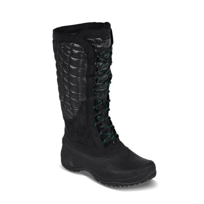 Insulated winter boot featuring a water-resistant synthetic textile upper, ThermoBall™ insulation, secure lace-up closure, padded collar, cushioned footbed, and durable rubber outsole with rugged tread for cold-weather activities