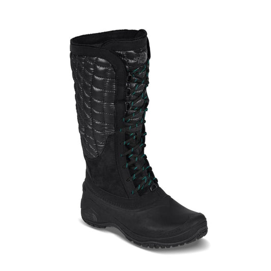 Insulated winter boot featuring a water-resistant synthetic textile upper, ThermoBall™ insulation, secure lace-up closure, padded collar, cushioned footbed, and durable rubber outsole with rugged tread for cold-weather activities