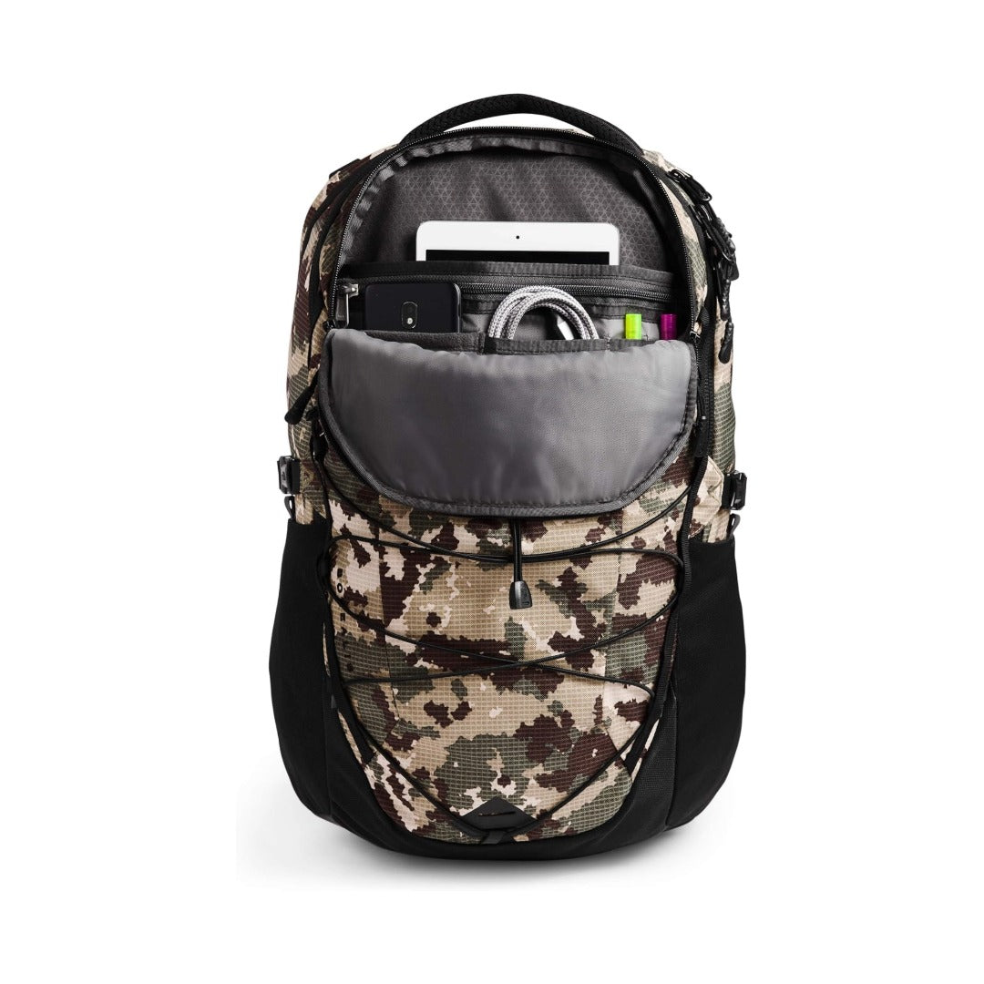 The North Face Borealis Backpack - Burnt Olive Green Digi Topo Ripstop Print/TNF Black