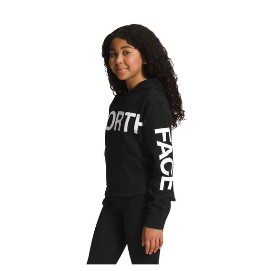 The North Face Girls’ Camp Fleece Pullover Hoodie - TNF Black/TNF White
