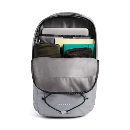 The North Face Jester Backpack - High-Rise Grey Light Heather/Scarab Green