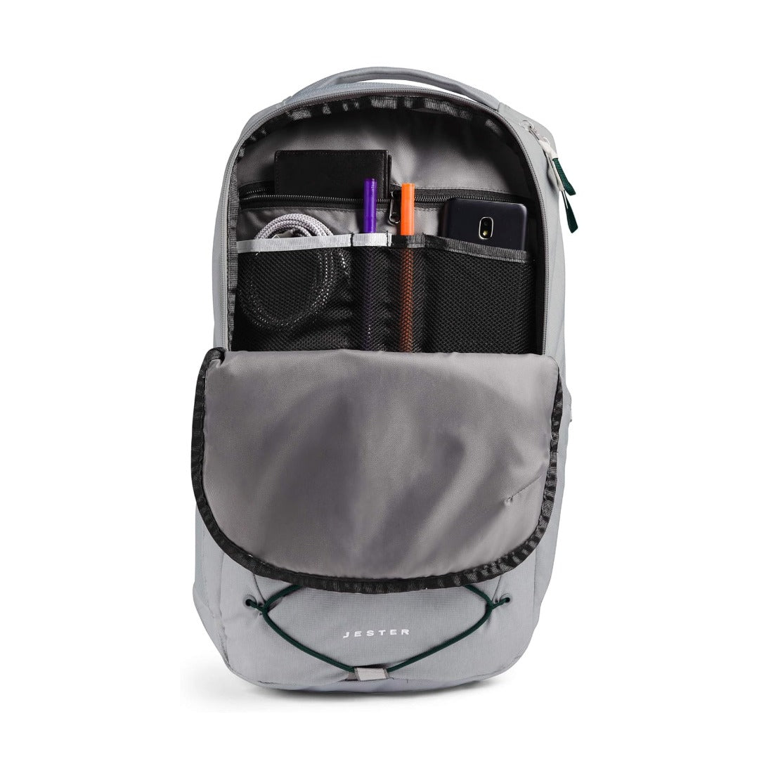 The North Face Jester Backpack - High-Rise Grey Light Heather/Scarab Green
