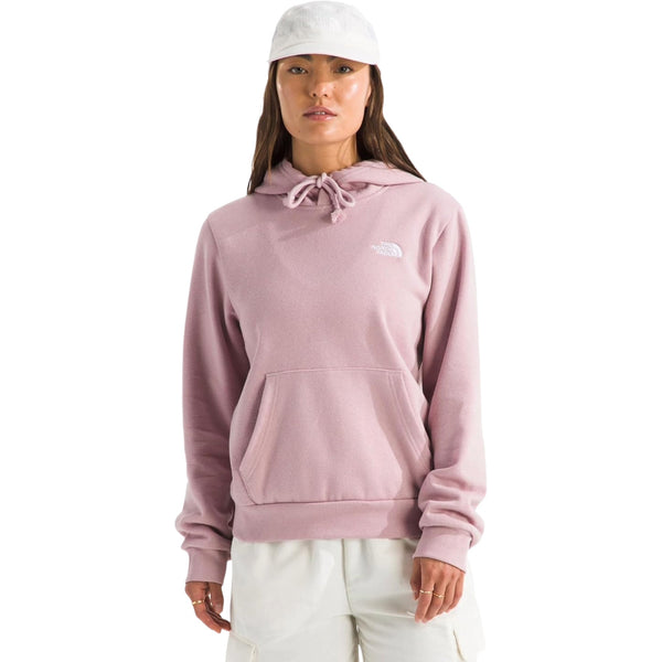 Women wearing a casual hooded sweatshirt with front kangaroo pocket and Simple Dome logo, designed for everyday comfort.