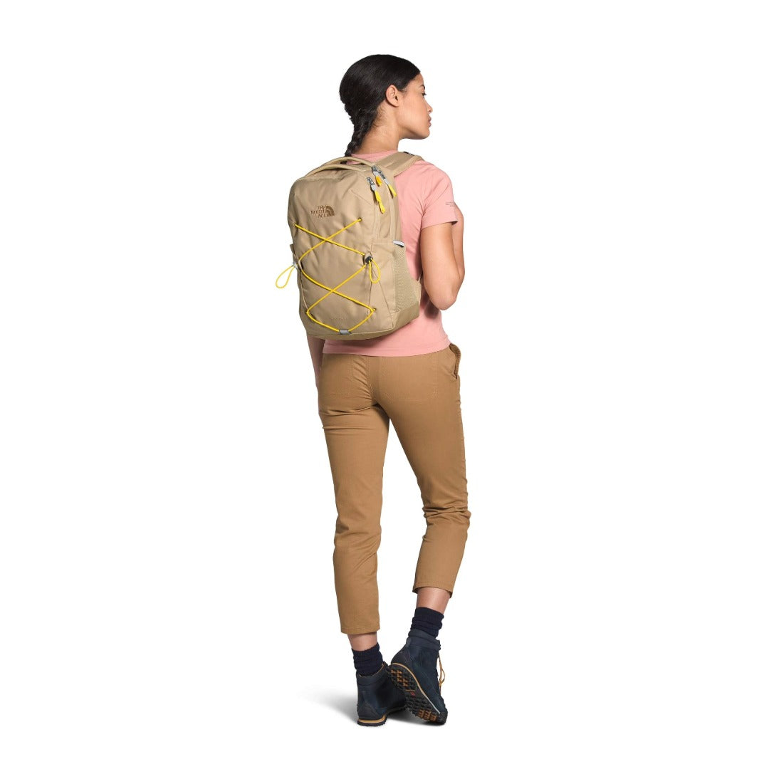 The North Face Women's Jester Backpack - Sternum Strap Hawthorne Khaki/Lightning Yellow
