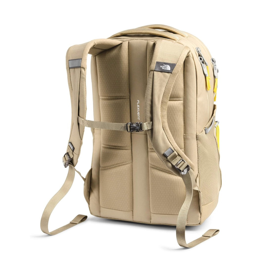 The North Face Women's Jester Backpack - Sternum Strap Hawthorne Khaki/Lightning Yellow