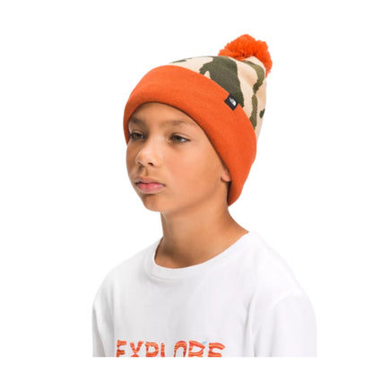 The North Face Youth Ski Tuke Beanie - Burnt-Olive-Green-Explorer-Camo-Print