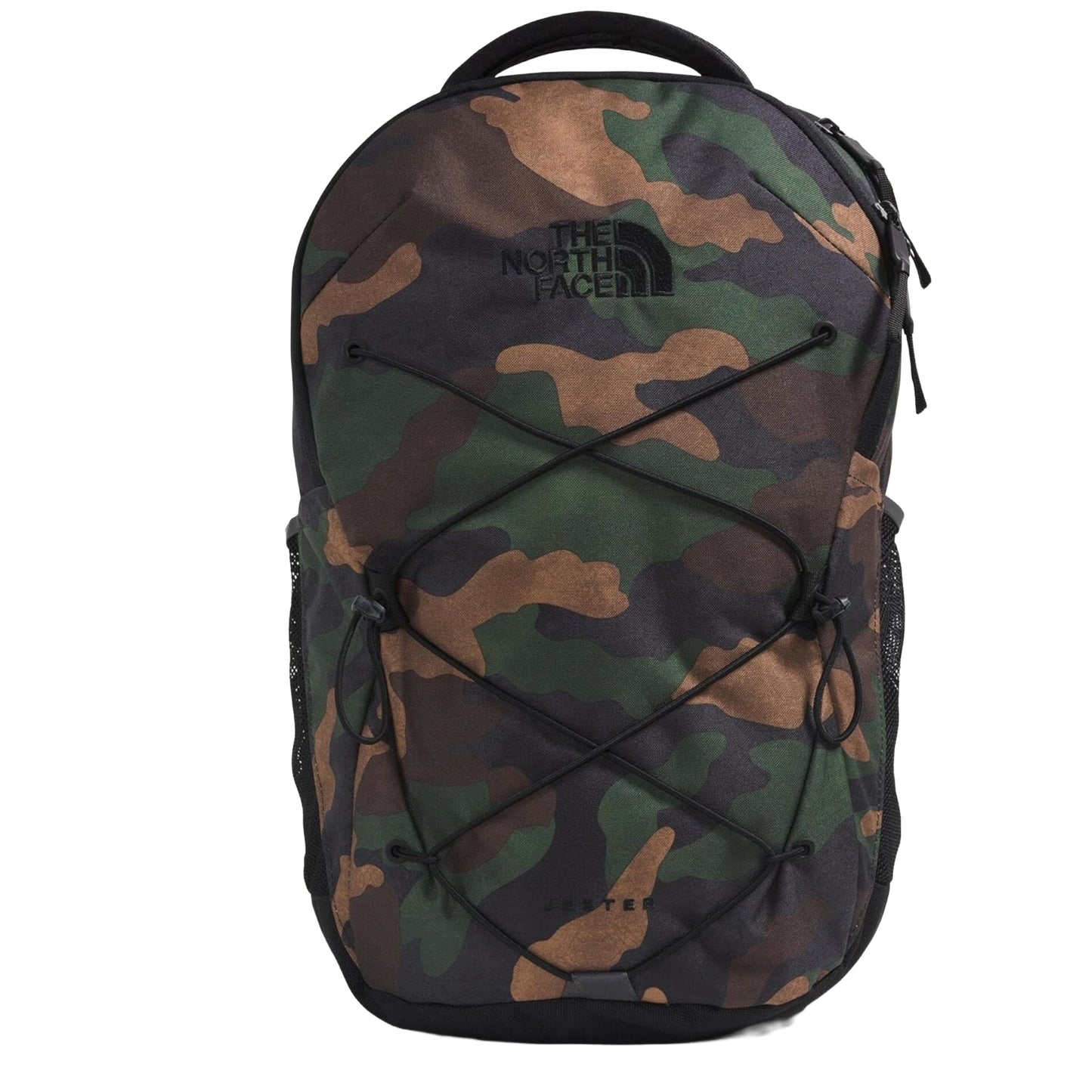 Camo-patterned backpack with padded laptop sleeve, front organizer pocket, and ergonomic straps, designed for school, work, or everyday use.